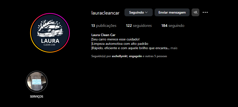 Registro do projeto Laura Clean Car